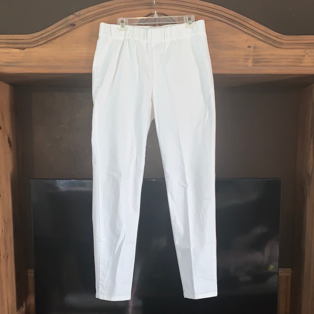 Womens Soft Surroundings White Stretch Casual Pants